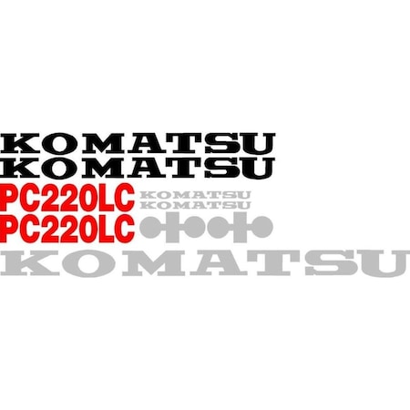 Aftermarket Komatsu Excavator PC 220LC Decal Set KMPC220DECALSET
